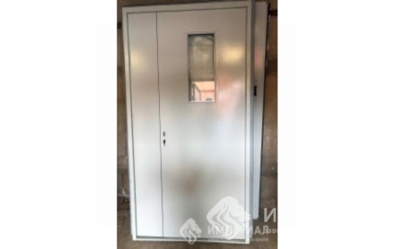 Дверь противопожарная металлическая с остеклением 1300х2100 (ДПМО-2)